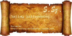 Sallay Szilveszter névjegykártya